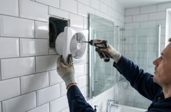 Как установить вентиляционный блок в санузле, не разбивая плитку