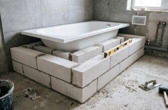Подиум из газобетона: как сделать фундамент под ванну без лишних затрат и риска плесени